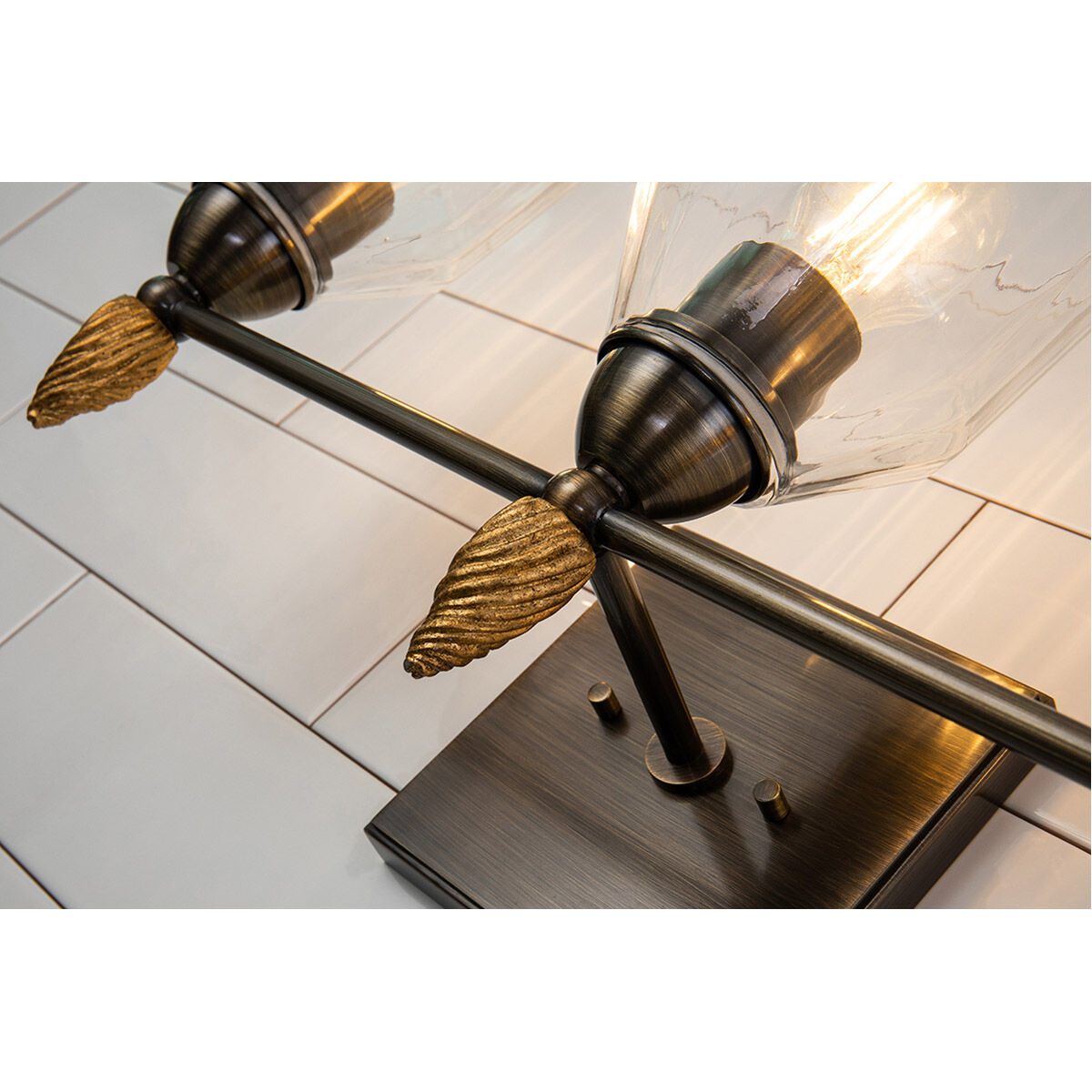 Fun Finial 3 Light 22 inch Dark Bronze Vanity Light Wall Light